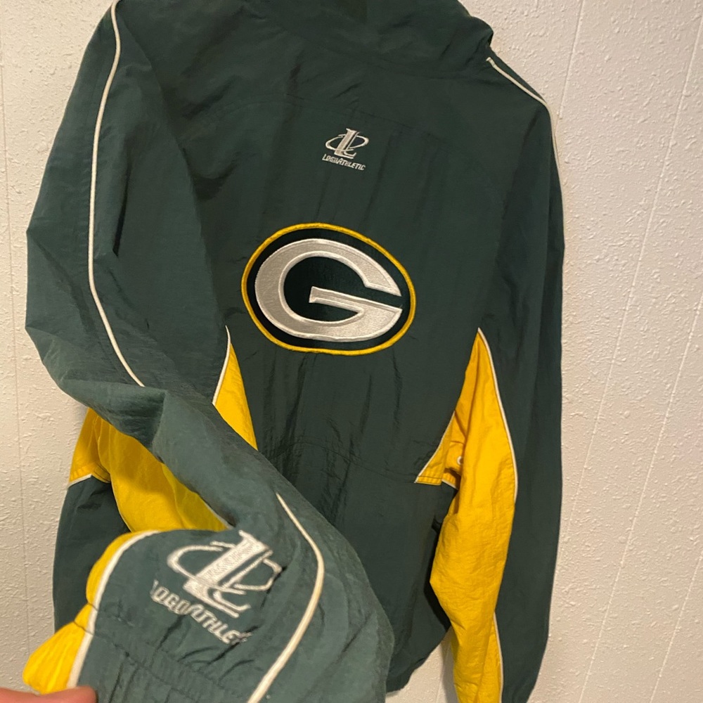 Vintage Green Bay Packers Logo Athletics light Jacket - Picture 4 of 6